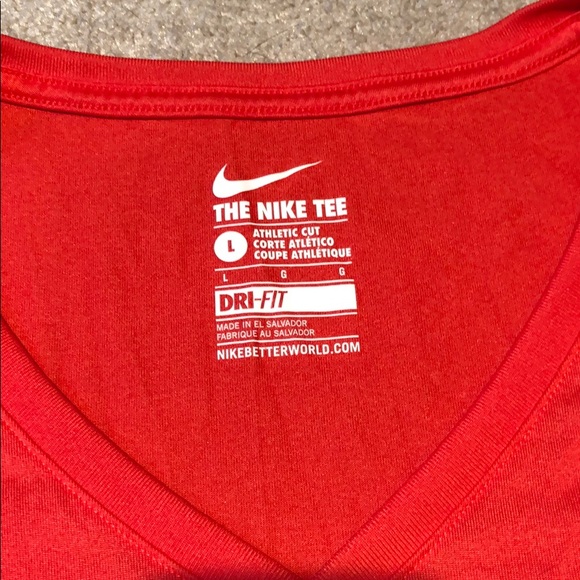 Nike Tee size L, Athletic Cut, V neck, NWOT - Picture 2 of 5